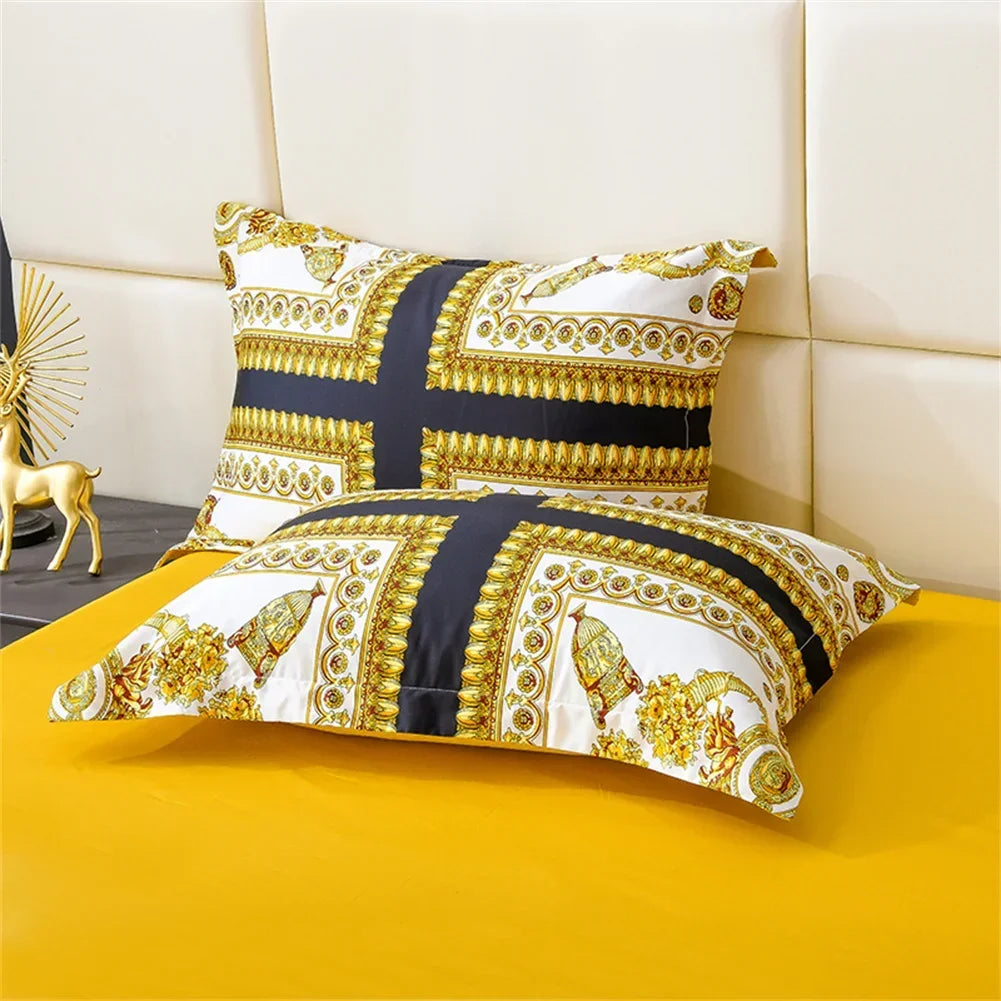Afralia™ 1200TC Golden Egyptian Cotton King Queen Bedding Set, Custom Size Option