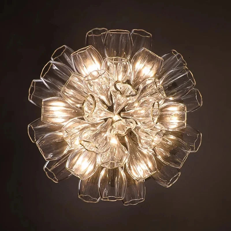 Afralia™ Petal Glass Pendant Lights: Modern Chandeliers for Living & Dining Rooms