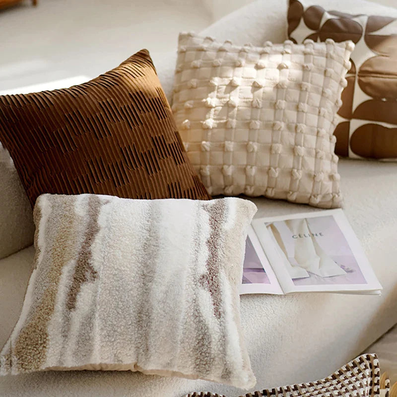 Afralia™ Brown Coffee Pillowcase: Modern Simplicity Light Luxury Sofa Cushion Covers