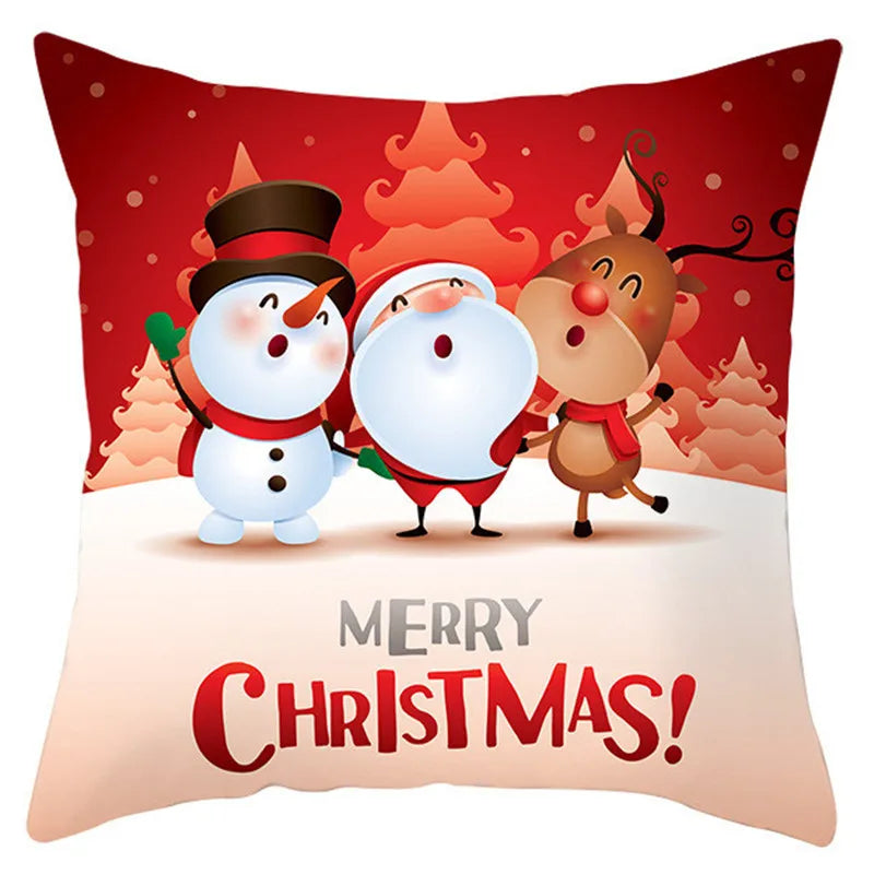 Afralia™ Christmas Santa Claus Snowflake Pillow Cover 18x18inch