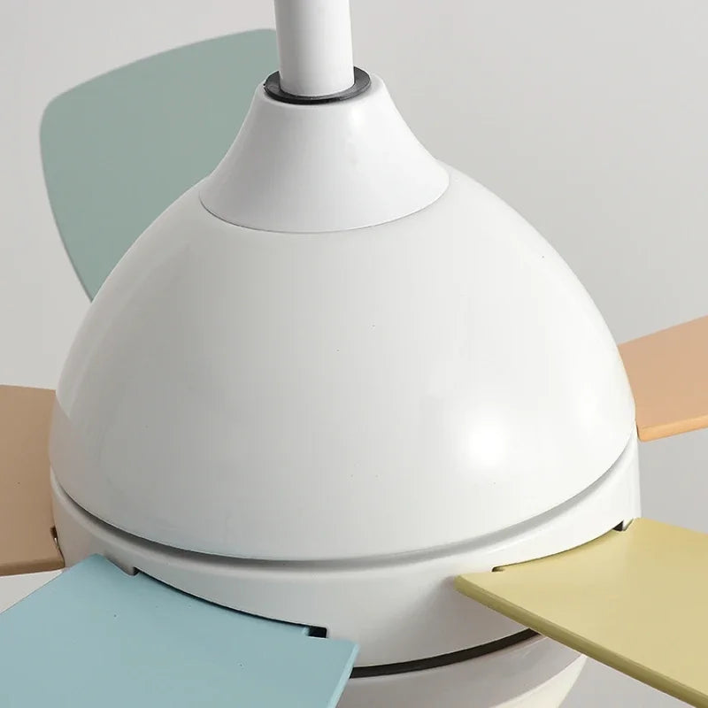 Afralia™ Kids Ceiling Fan with Light and Remote Control, 3-Speed, 5-Blade Helicopter Design