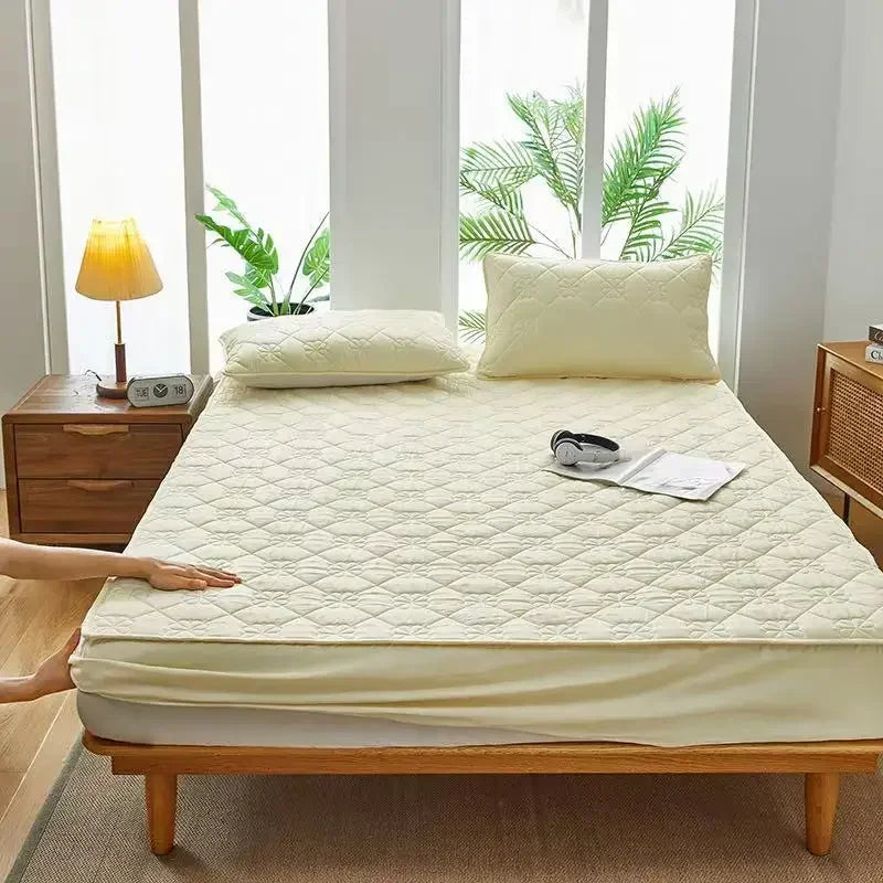 Afralia™ Waterproof Quilted Fitted Sheet Set with Deep Pockets and Silky Touch