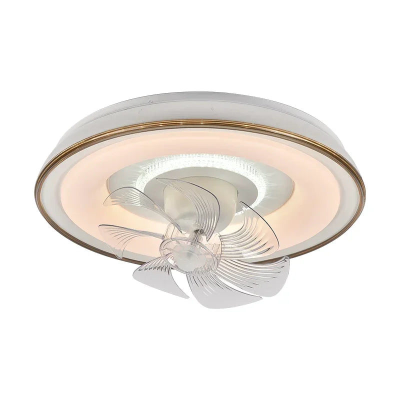 Afralia™ LED Fan Lights Ceiling Lamp with Remote Control - Three Colors, Dimmable for Bedroom-Living Room