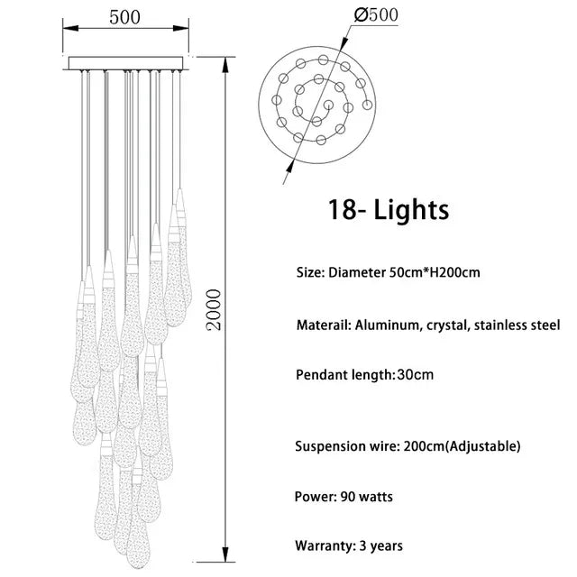 Afralia™ Modern LED Crystal Chandelier for Living Room, Bedroom, and Stair Lighting