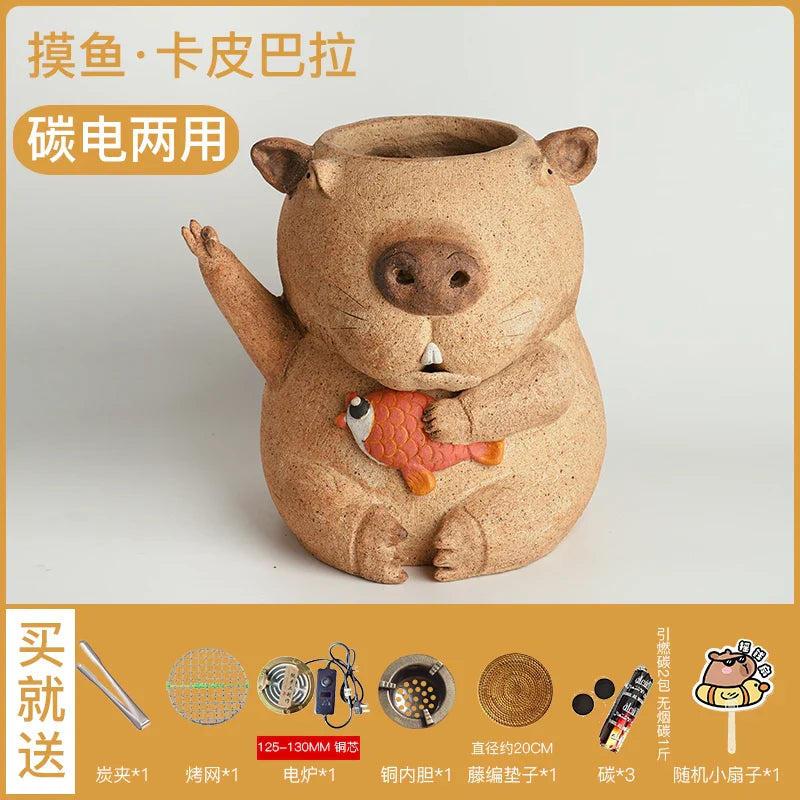 Afralia™ Handmade Refractory Carbon Oven Surrounding Stove Electric Ceramic Stove