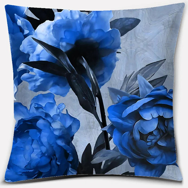 Afralia™ Pink Flower Pattern Decorative Cushion Cover for Sofa Throw Pillow