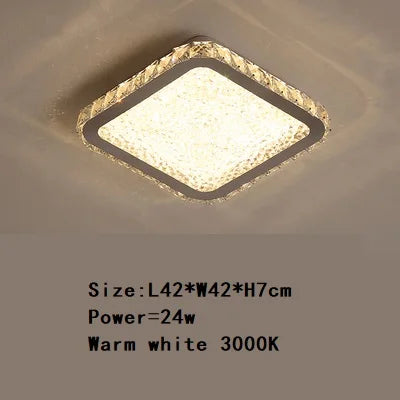 Afralia™ Crystal Round Ceiling Lamp: Nordic Light Luxury LED Home Lighting for Bedroom and Living Room