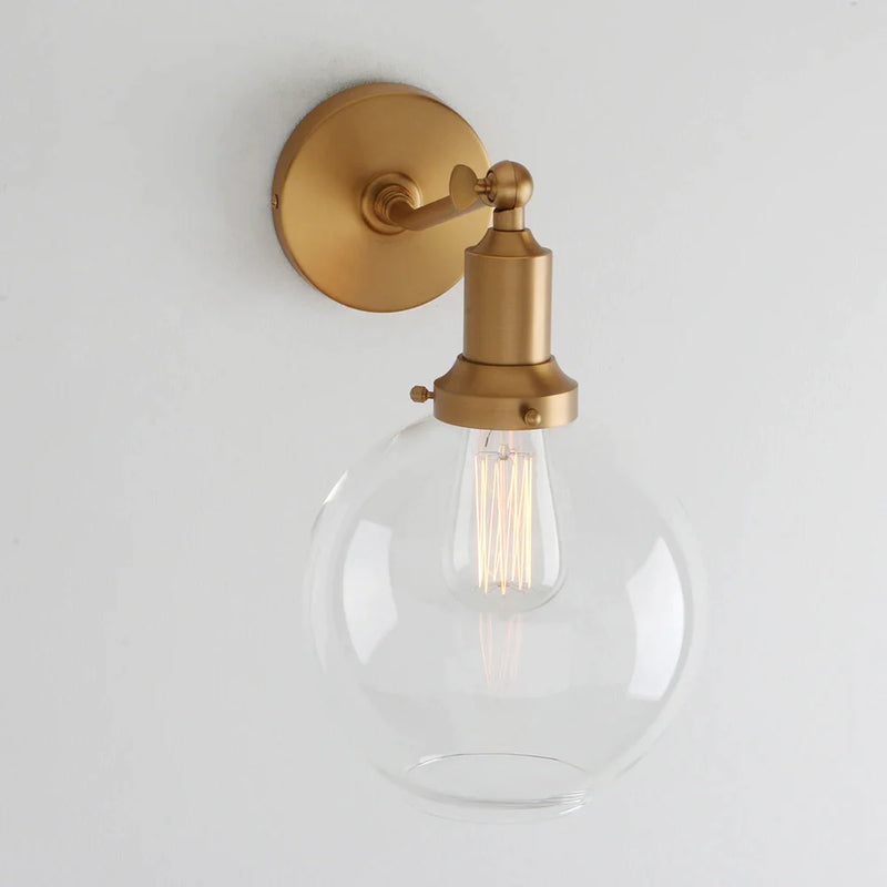 Afralia™ Industrial Vintage Wall Sconce with Clear Glass Shade Fixt