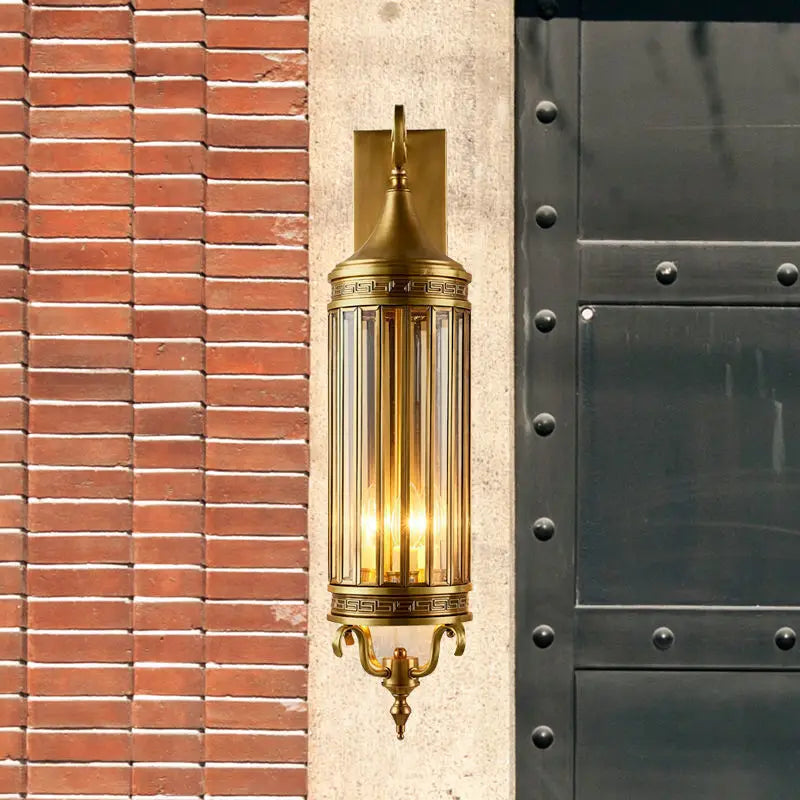 Afralia™ Copper Outdoor Wall Lamp: Waterproof & Bright Courtyard Light