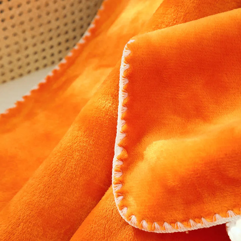 Afralia™ Double-Layer Warm Blanket: Flannel & Lamb Wool Sofa Blanket