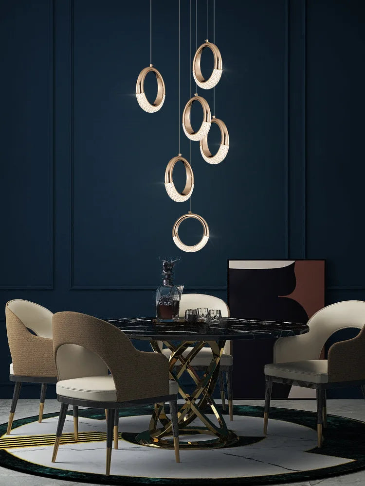 Afralia™ Circle Ring LED Chandelier Light for Luxe Living Spaces