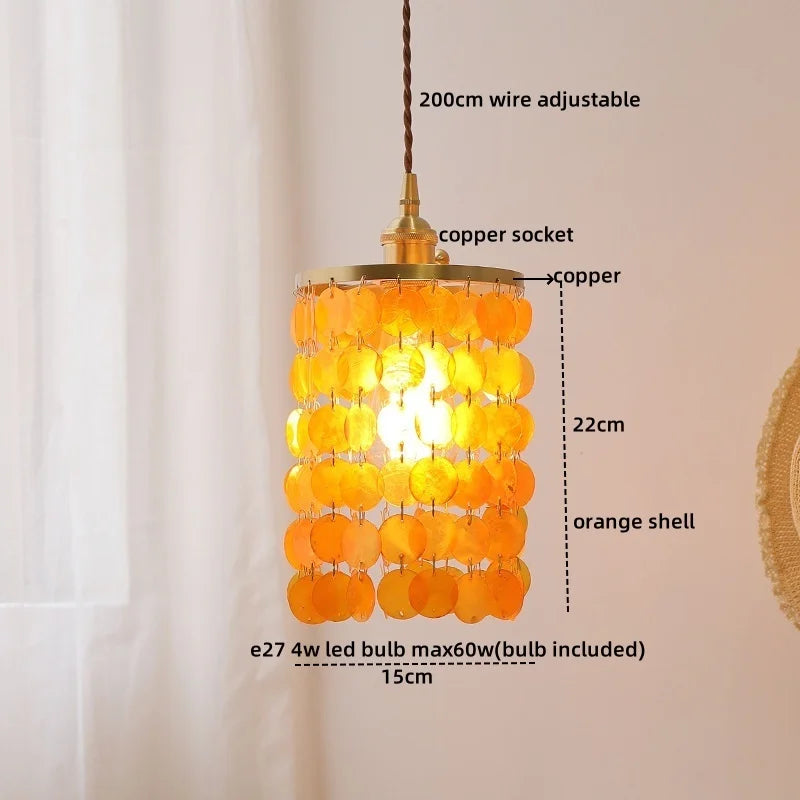 Afralia™ Romantic Shell LED Pendant Light Fixture for Modern Decor
