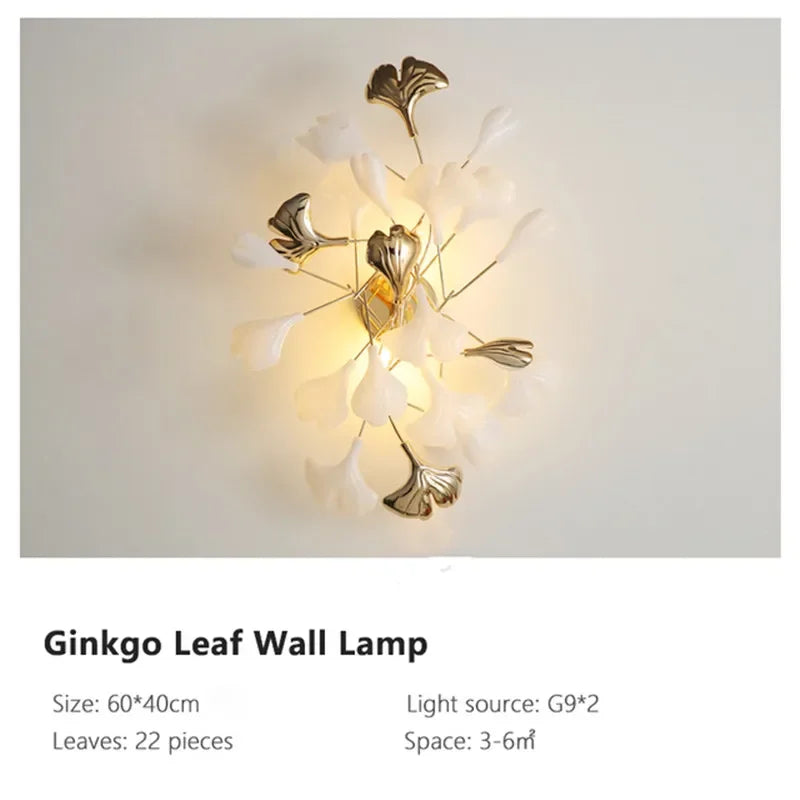Afralia™ Ginkgo Leaf Pendant Chandelier for Nordic Romantic Living Room Decor