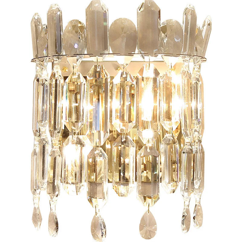 Afralia™ Modern Chrome Crystal Wall Sconce for Home Decor Lighting