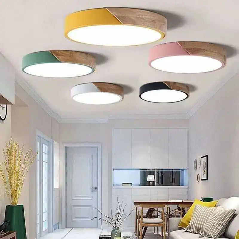 Afralia™ Nordic LED Wood Ceiling Lamp for Home Interior Decoration