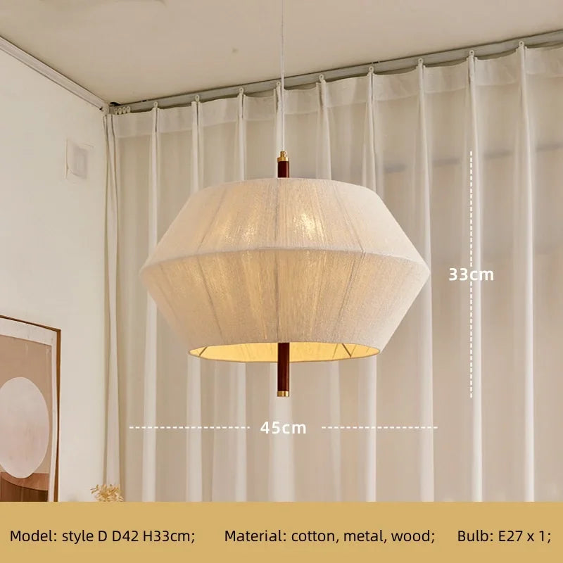 Afralia™ Wabi Sabi Cotton Thread Pendant Chandelier LED Ceiling Light