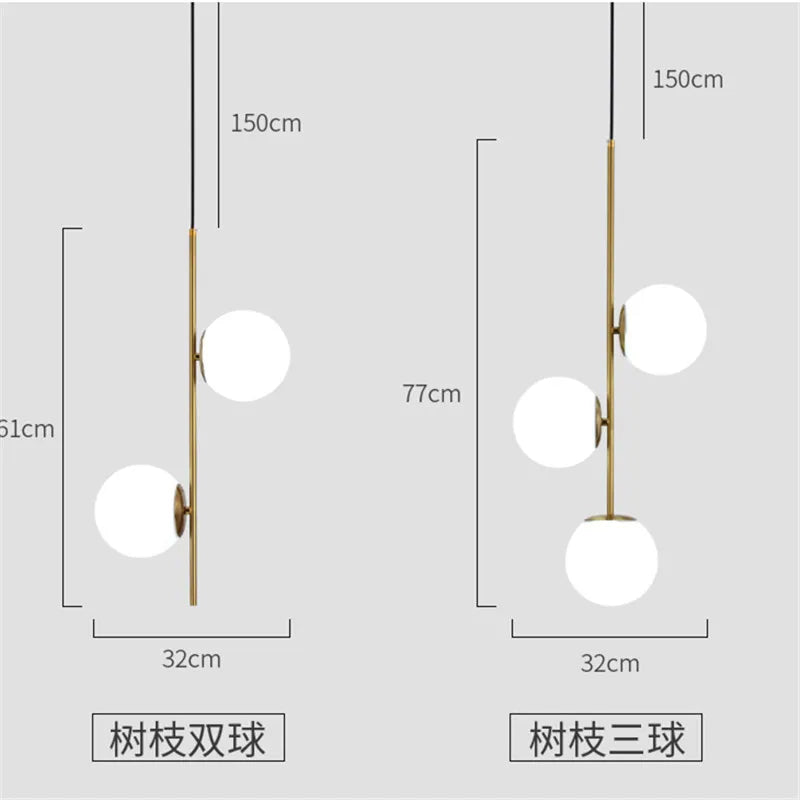 Afralia™ Glass Ball LED Pendant Light for Modern Living Spaces