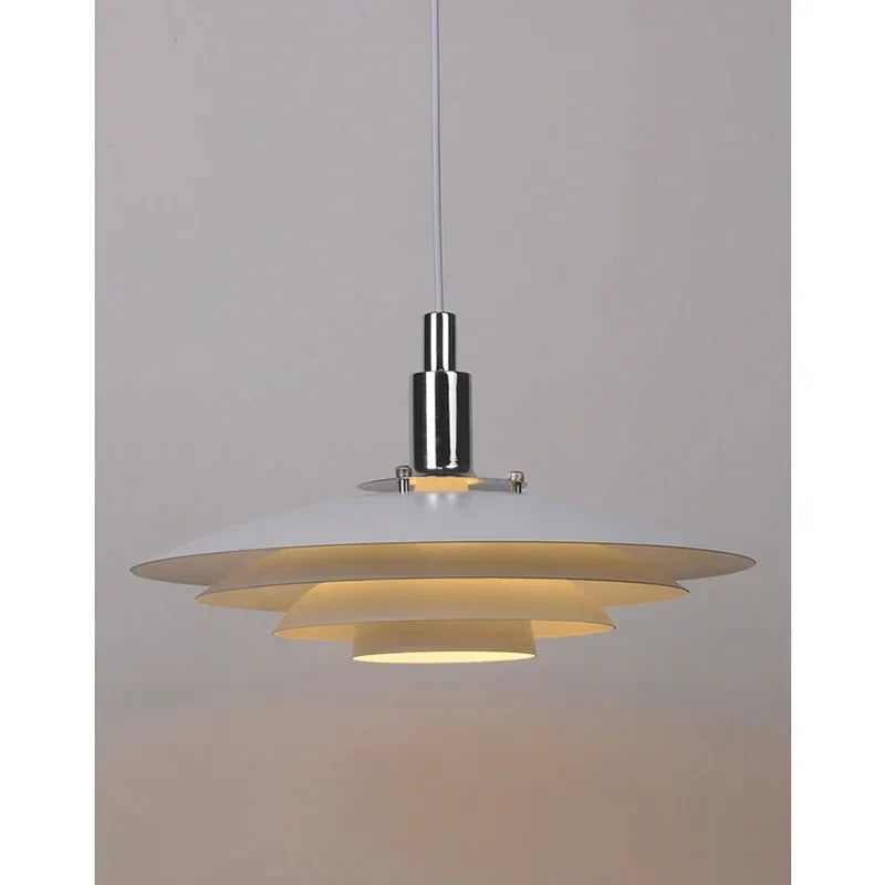 Afralia™ Gradient White Red UFO Pendant Light | Adjustable Mid Century Chandelier