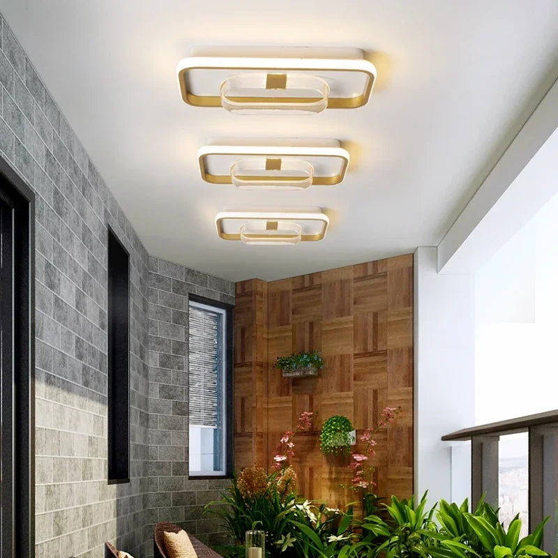 Afralia™ Modern LED Ceiling Lamp: Rectangular/Round, Aluminum Acrylic for Home, Aisle, Balcony, Corridor, Office