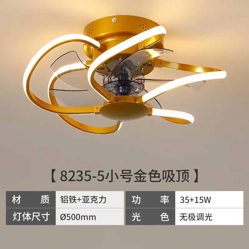 Afralia™ Smart Ceiling Lamp Fan Remote Control Dimmable Color Changing