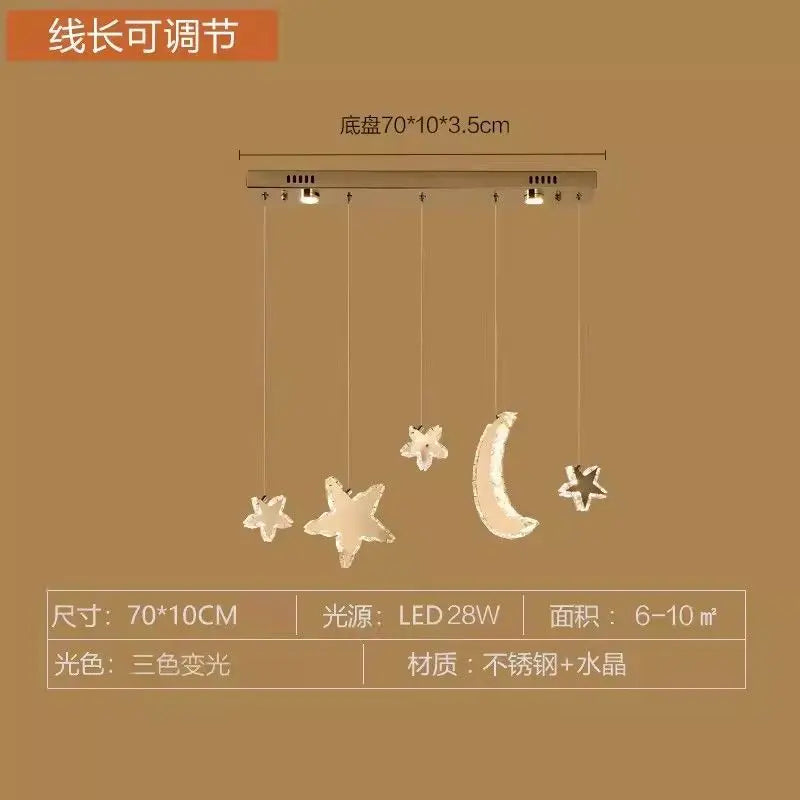 Afralia™ Star Moon Pendant Light for Restaurant, Bar Counter, and Entrance