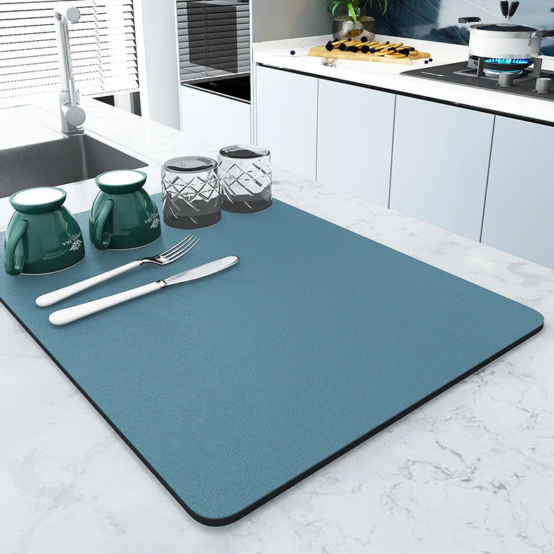 Afralia™ Coffee Mat: Absorbent Dish Drying Mat for Kitchen Counter, Bar, Coffee Machine