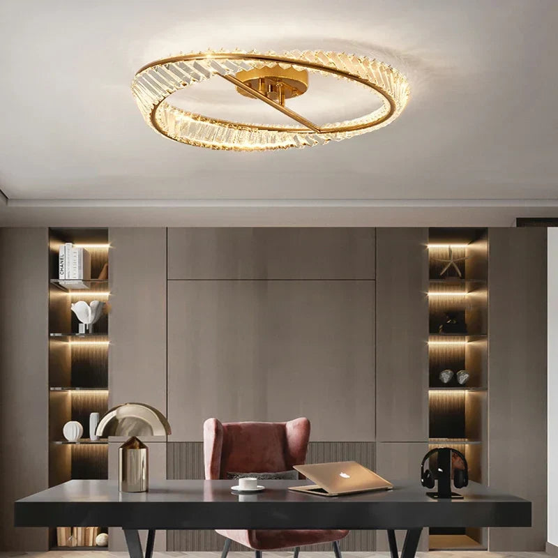 Afralia™ Crystal LED Ceiling Lights for Modern Luxury Dining Room Decor