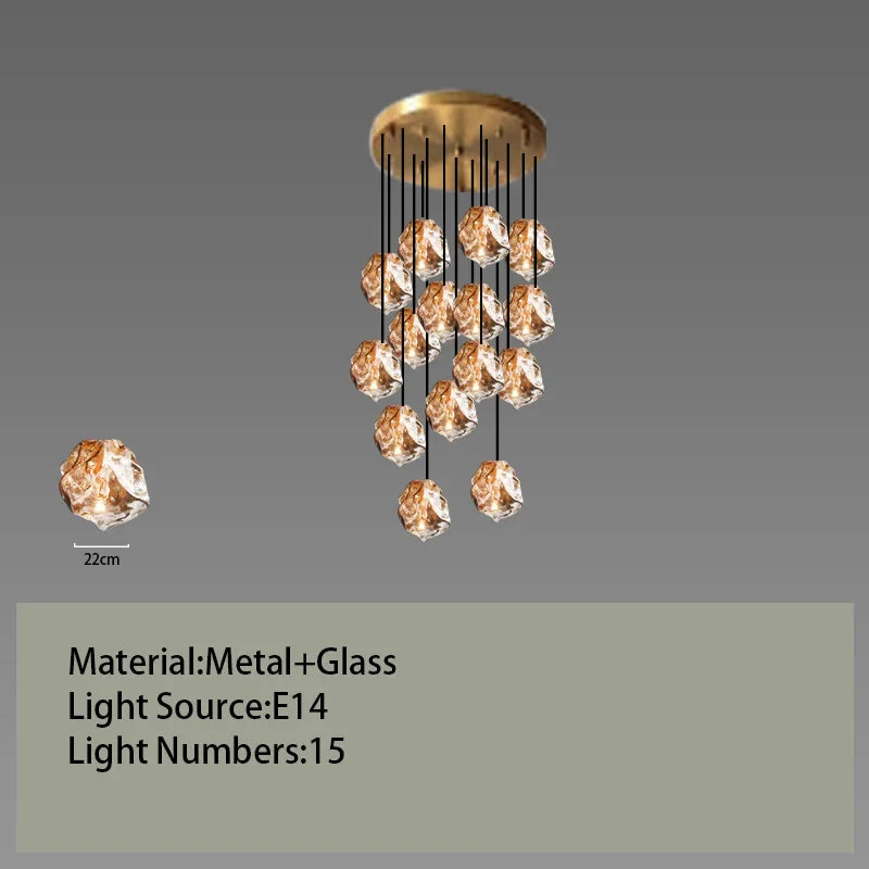 Afralia™ Glass LED Chandelier for Ceiling Suspension in Postmodern Style