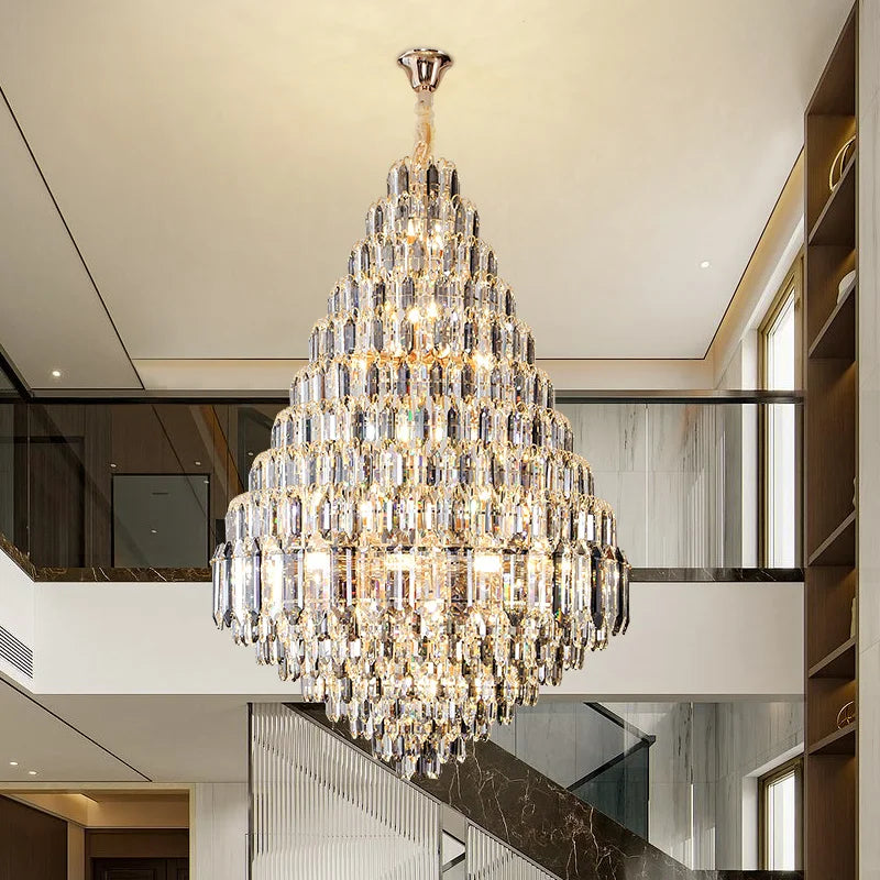 Afralia™ Crystal Pendant Light for Grand Chandelier Villa Hall & Hotel Lobby