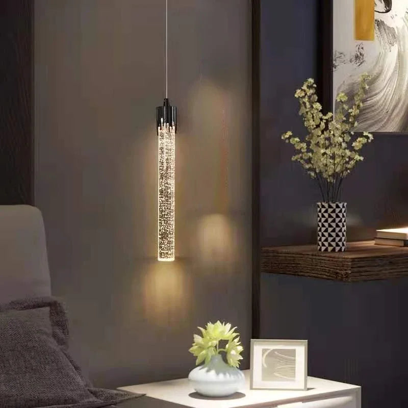 Afralia™ Crystal LED Pendant Light: Modern Hanging Bar Lamp for Bedroom, Living Room, & Home Decor