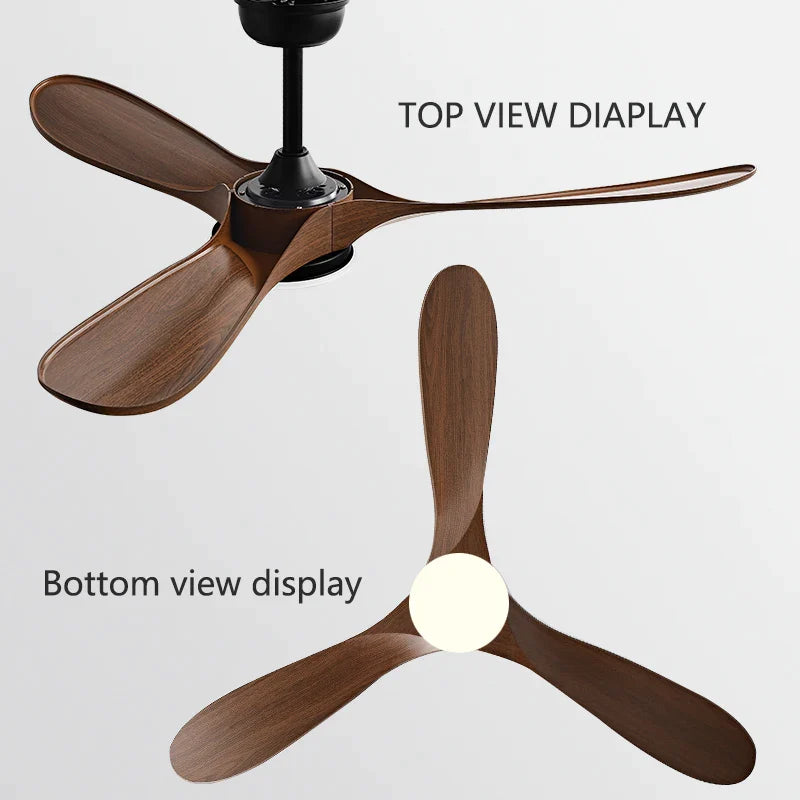 Afralia™ 60Inch Ceiling Fan with Remote Control, LED Light - 3 Blade DC 30W Copper Motor