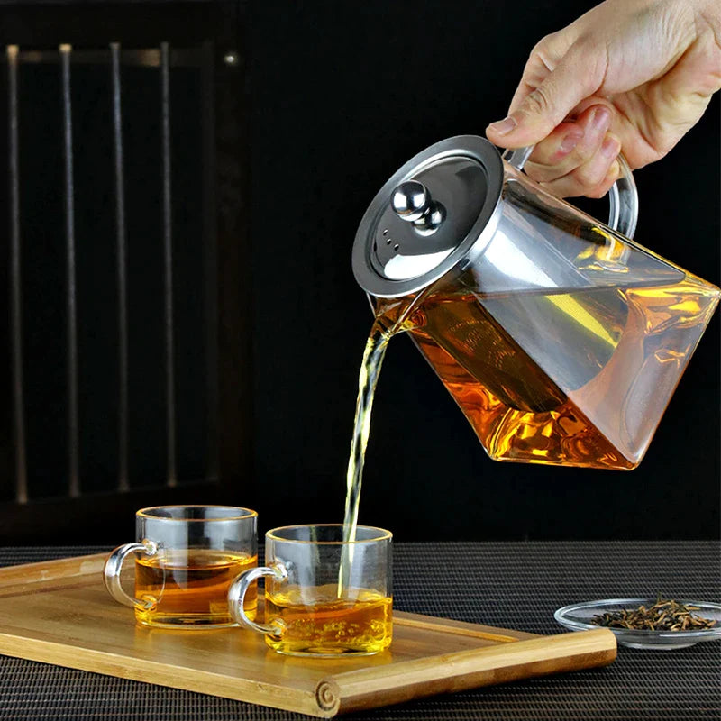 Afralia™ Glass Tea Pot with Stainless Steel Infuser