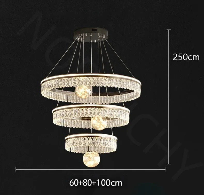 Afralia™ LED Rings Pendant Light Chandelier for Living Room and Dining Room
