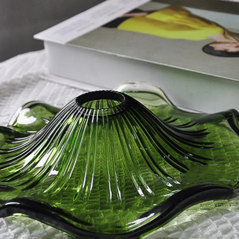 Afralia™ Green Flower Glass Pendant Light - Modern Kitchen Bar Restaurant Hanging Lamp