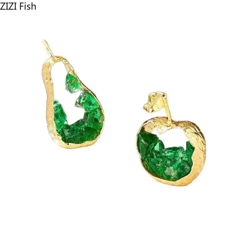 Afralia™ Gold-plated Apple/Pear Alloy Ornaments for Living Room Desk Decoration