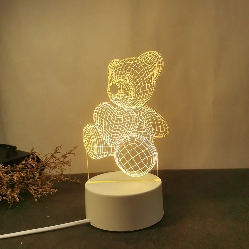 Afralia™ Romantic Love 3D Acrylic Led Night Light for Home Decor and Valentine's Day
