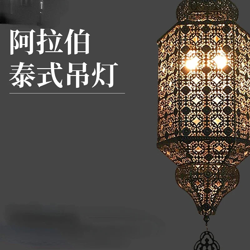 Afralia™ Thai Retro Chandelier: Designer Southeast Asian Style Hanging Light for Restaurant and Bar