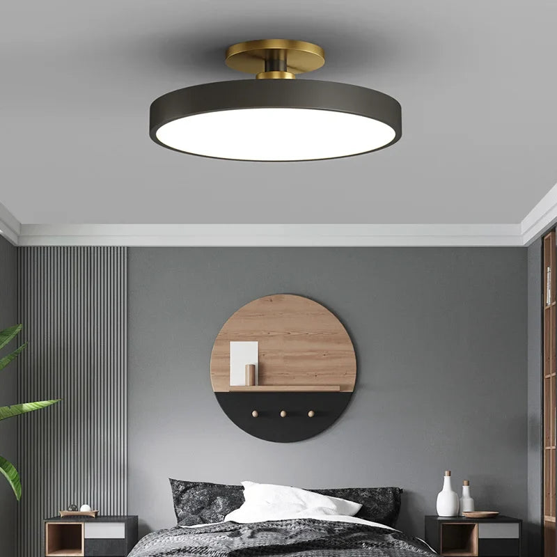 Afralia™ Nordic LED Ceiling Lamp: Modern Minimalist Macaron Round Bedroom Light