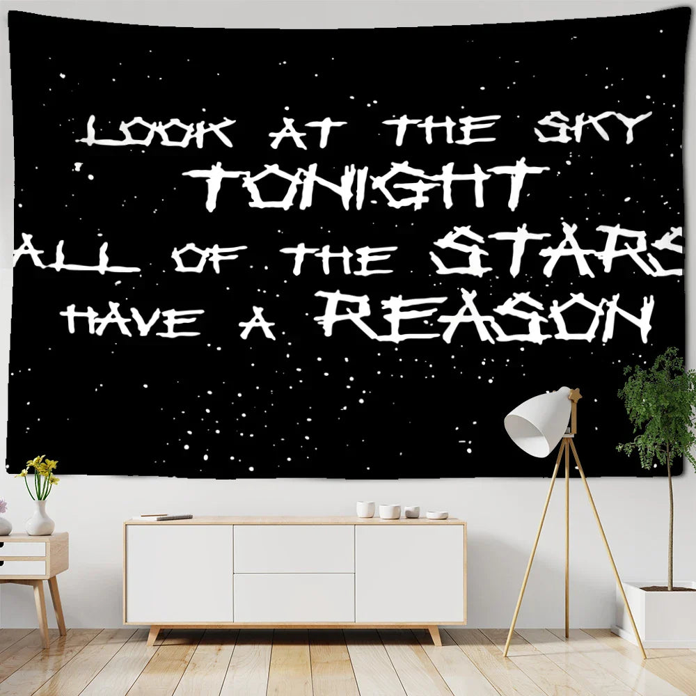 Afralia™ Mysterious Sky Abstract Wall Tapestry: Black Hippy Aesthetics Room Decor
