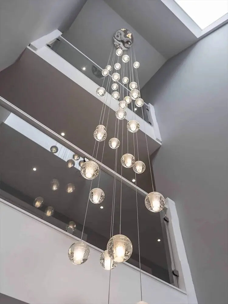 Afralia™ Crystal Ball LED Chandelier for Modern Living Room & Bedroom décor