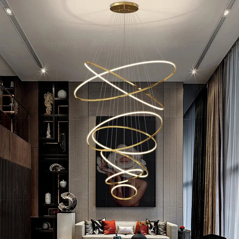 Afralia™ Nordic Stair Chandelier Living Dining Room Pendant Ceiling Indoor Lighting