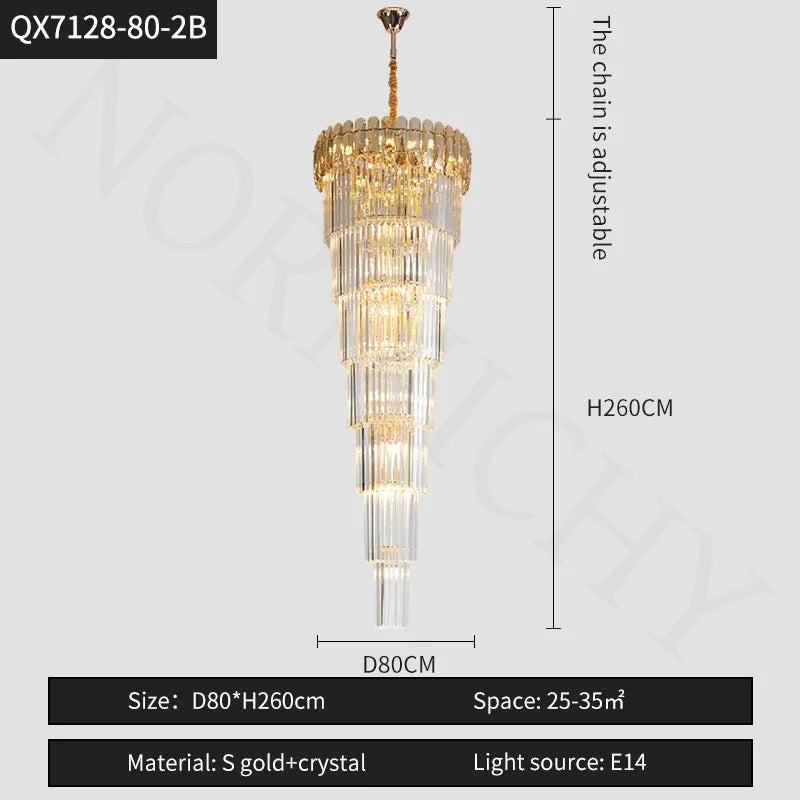 Afralia™ Nordic Duplex Floor Lamp Luxury Villa Pendant Hall Hotel Lobby LED Spiral Staircase