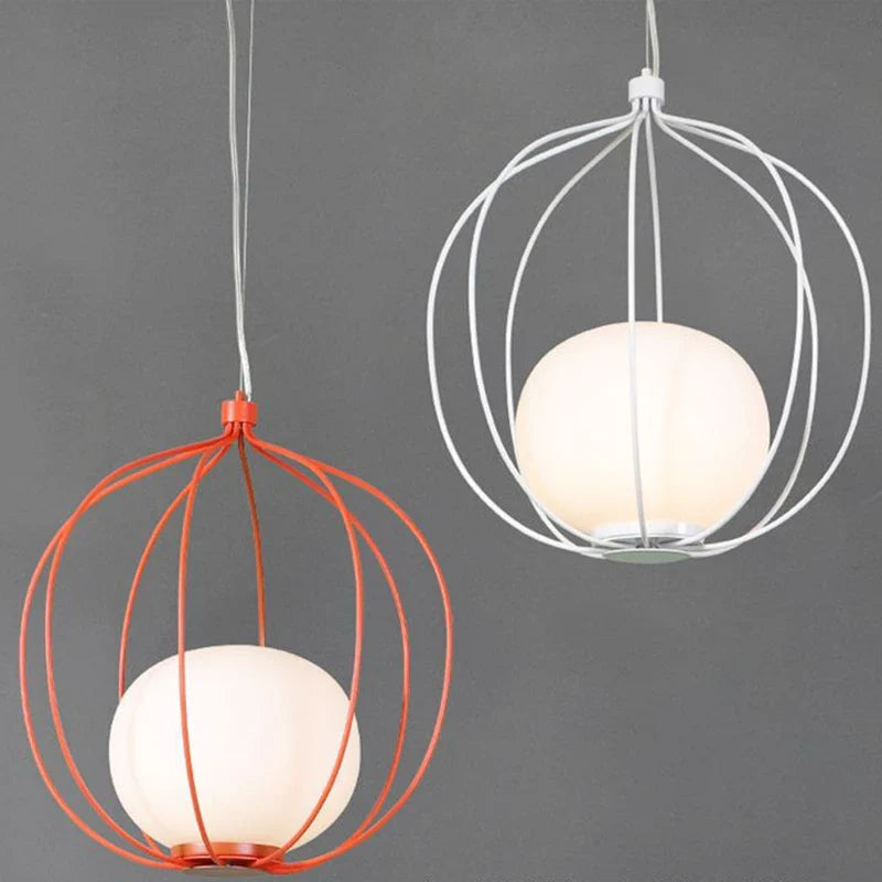 Afralia™ Birdcage Pendant Light for Dining Room Home Fixtures, Nordic Design E27 Bedroom Lamp