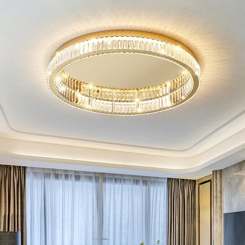 Afralia™ Crystal LED Ceiling Chandelier for Home Living Room Lighting Decoration