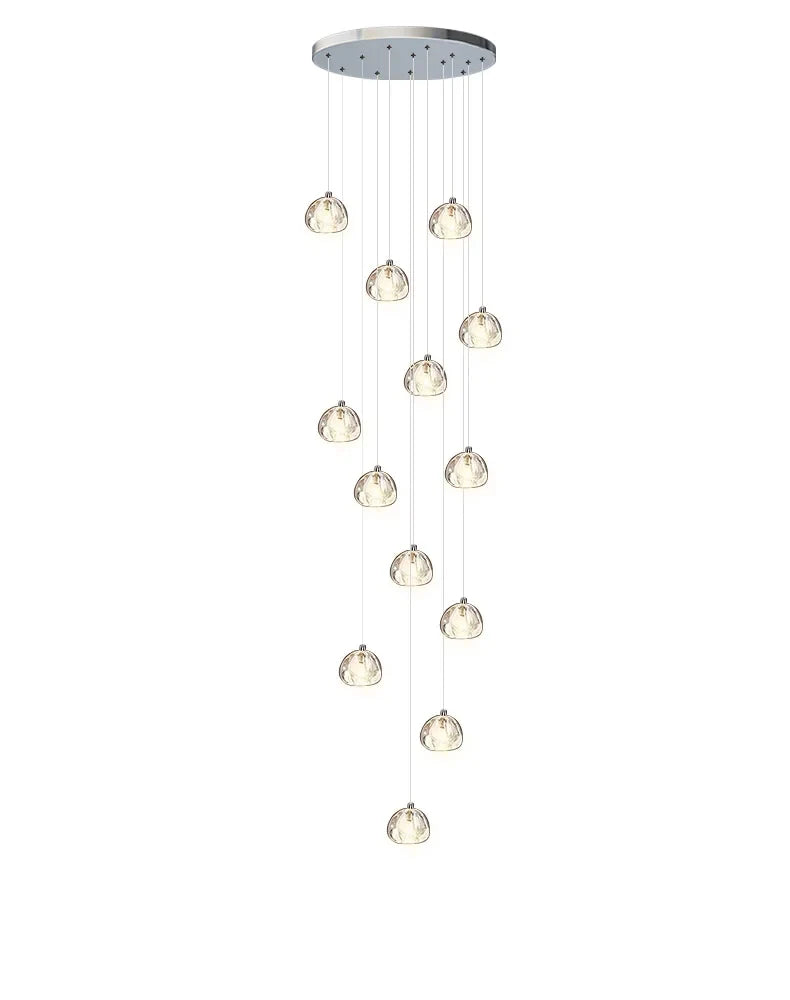 Afralia™ Luxury Spiral Staircase Chandelier LED Pendent Lamp for Stylish Living Room