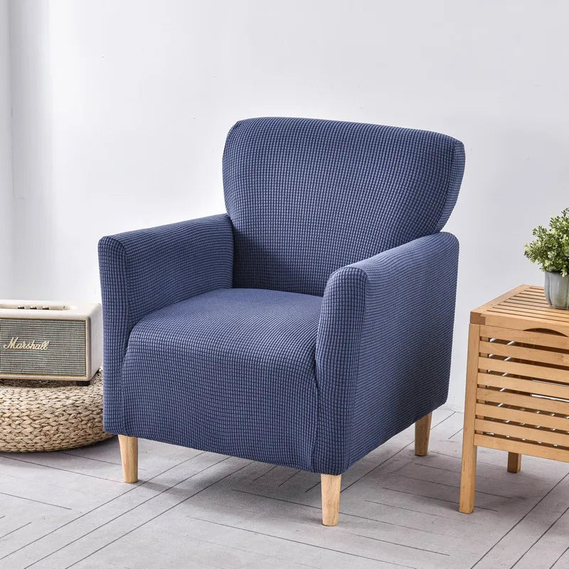 Afralia™ Stretch Fleece Sofa Cover: Solid Color Seat Slipcover for Single Round Sofas