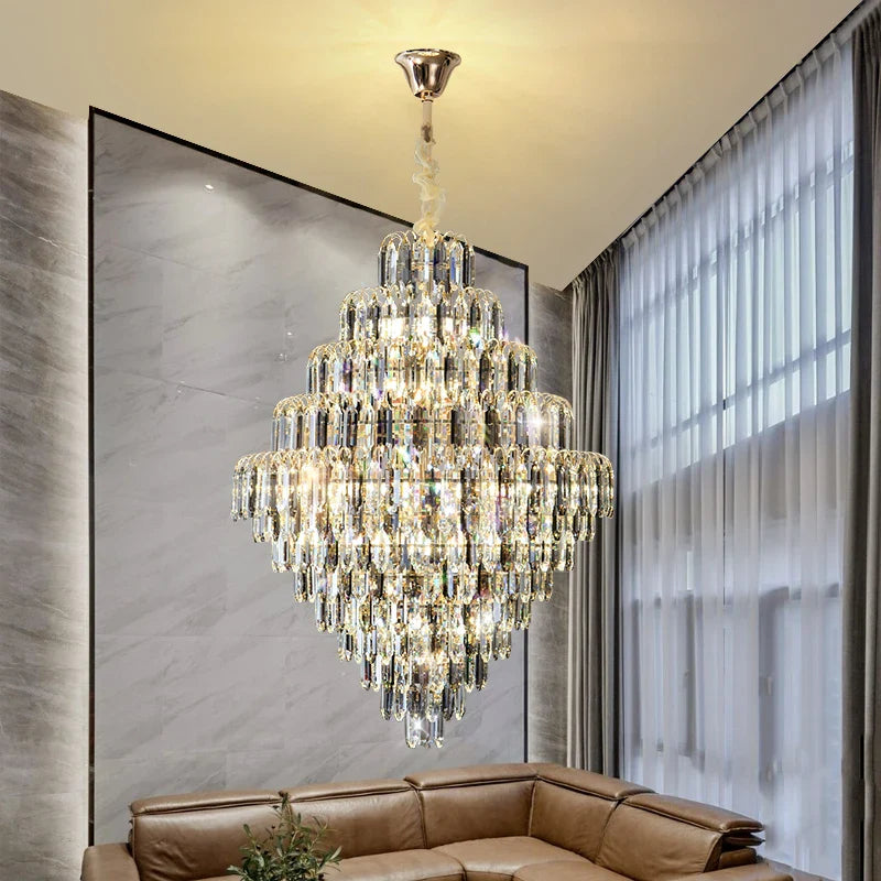 Afralia™ Designer LED Crystal Chandelier for Luxury Villas, Hotels & Restaurants