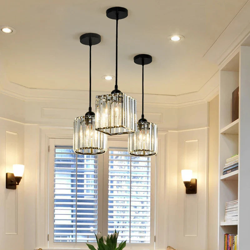 Afralia™ Crystal Chandelier Luxury Ceiling Lamp LED Modern Pendant Light for Indoor Spaces