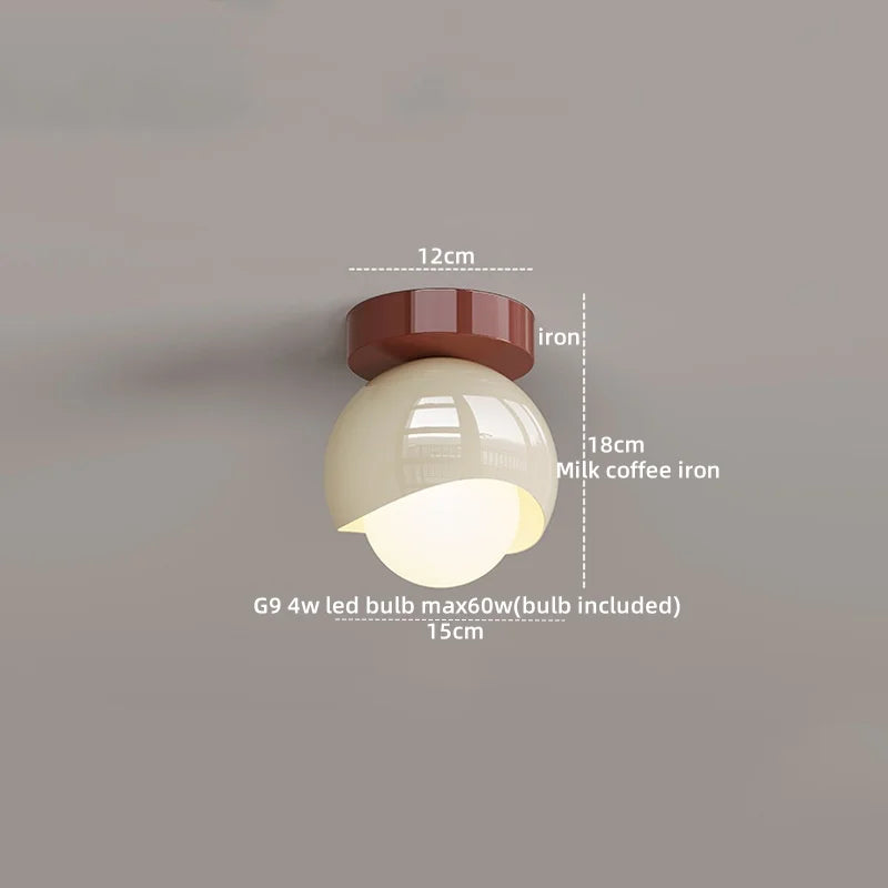 Afralia™ Glass Iron LED Ceiling Lamp Light Fixtures Modern Home Decoration