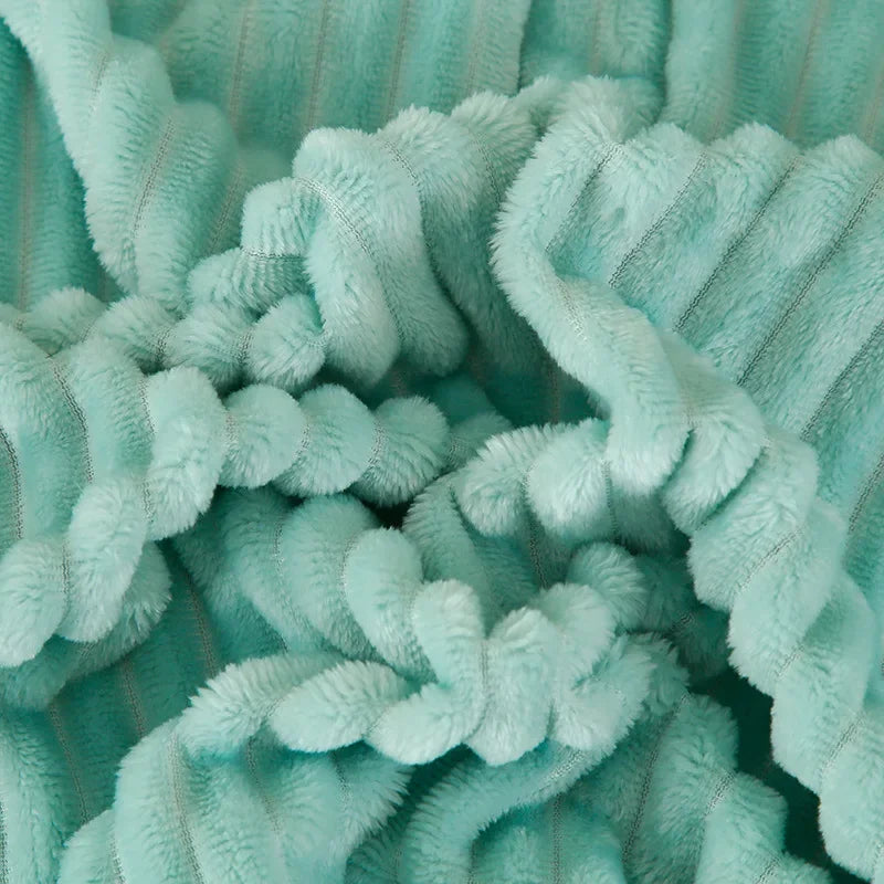 Afralia™ Cozy Striped Flannel Fleece Blanket for Winter - Bedroom Living Room Throw